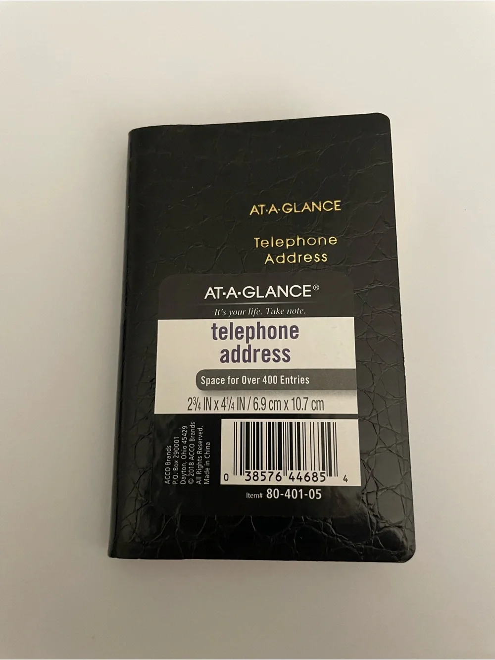 Black Faux Crocodile Telephone Address Book by At A Glance